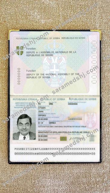 Serbia diplomatic passport (2008-2016) photo look